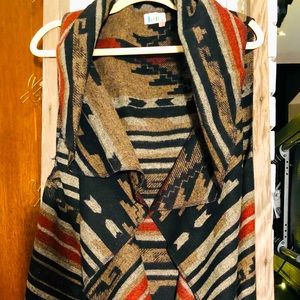 Lottie sleeveless long shawl southwestern design